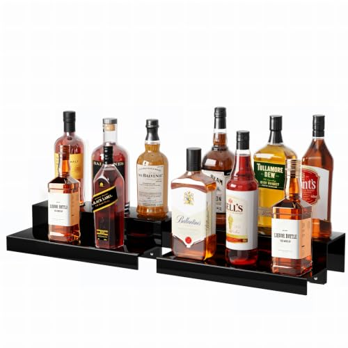 Image of JUESHA 2 Tiers Bar Shelves for Liquor Bottles