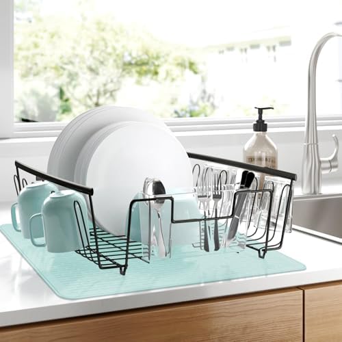 YUHFERA Stove Top Cover for Electric Stove - Silicone Stove Mat for Glass Top, Glass Cooktop Protector, XL Dish Drying Mats for Kitchen,Oven Covers for Electric Stove (Aqua,30 x 21)