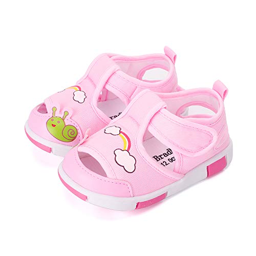 Baby Shoes Boys Girls First Walkers Sandals Cute Animals Toddler Sneakers Prewalkers Rubber Sole Pink Rainbow 15-18 Months #TOP1