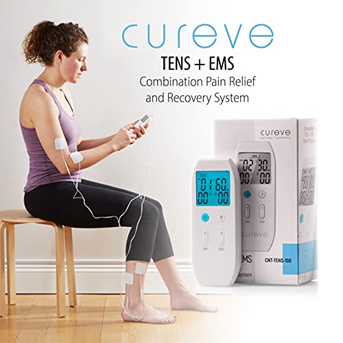 Cureve TENS + EMS Unit Combination Pain Relief System and Muscle Stimulator - Professional, Rechargeable, Portable and Powerful - Image 3