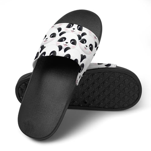 Cute Pandas Heads House Sandals Non-Slip Bathroom Slippers Beach Summer Shoes for Men Women4