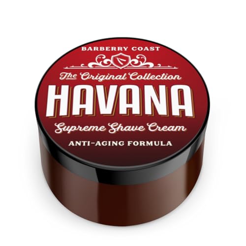 Havana Supreme Shaving Cream for Men, Age-Defense & Anti-Aging Formula - Scent: Tobacco, Vanilla, Coco Bean - Made with Shea Butter, White Tea & All Natural Ingredients