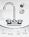 BWE Commercial Kitchen Faucet Wall Mount 2 Handle Kitchen Sink Faucet 4 Inch Center Sink Faucet with Swivel Gooseneck Spout for Utility Laundry Restaurant Mixer Tap Chrome