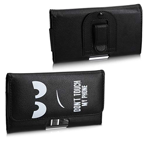kwmobile Funda para Smartphone - Carcasa con Clip de cinturón - Cover de Cuero sintético 14.4 x 7 CM