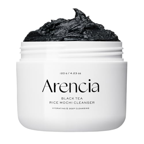 Image of ARENCIA Black Tea Rice Mochi Face Cleanser, 120g, Pore Care, Sebum Control, Oily Skin