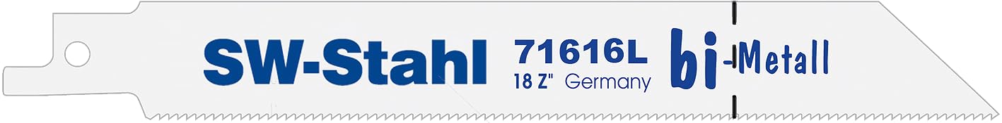 SW-Stahl 71616L Lama per Sega a Gattuccio HSS - S-1122 BF per Metallo | Set di lame bimetalliche flessibili da 225 mm, passo denti 1,8 mm, attacco universale da 1/2 pollice, taglio dritto e veloce