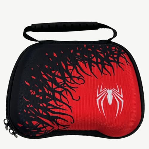 Image of TMG Carry Case Travel Organizer Compatible with PS5 /PS4, Xbox One /Series X|S, Nintendo Switch Pro & Other Controllers - Hard EVA Shockproof Storage Bag with Handle & Zipper Pocket. Spider-M-A-N