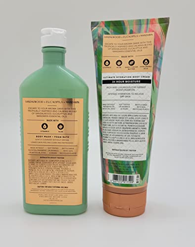 Aromatherapy - Aroma Oasis - Sandalwood Eucalyptus Mandarin – 2 Pc Bundle - Body Wash & Foam Bath - 10 Fl Oz & Ultimate Full Size #TOP1