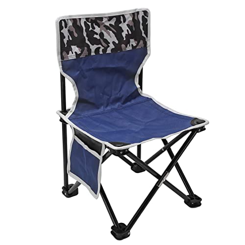 OPSDKVKS Silla Plegable portátil, Silla de Camping al Aire Impermeable con Patas Antideslizantes, Marco de Acero de Alta Resistencia, Gran Capacidad de Carga para Pesca, Playa y balcó (Azul)