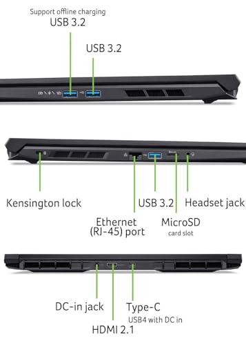 Nitro V 16 AI (ANV16-42-R96W) Gaming Laptop da 16", WUXGA IPS 180Hz, AMD Ryzen 7 260, RAM 16 GB, SSD da 1 TB, NVIDIA GeForce RTX 5070, Windows 11, QWERTZ, tastiera nera - Notebook - Immagine 4