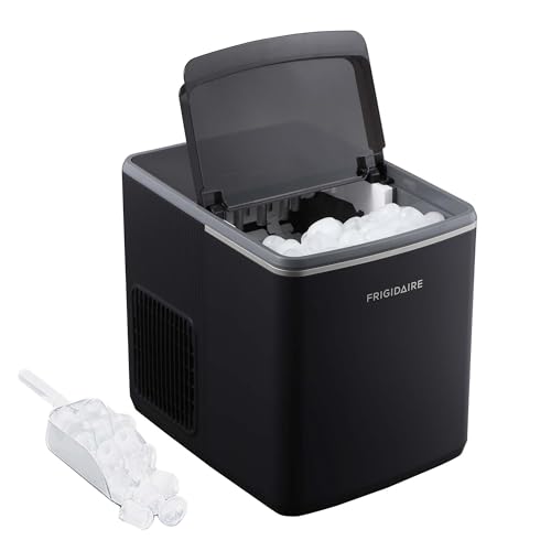 Image of Frigidaire, Countertop Ice Maker, 26 lbs per Day – Fast Bullet Ice Making Machine with Touch Display, 9 Pieces in 7–15 Minutes, Portable Ice Machine for Home Kitchen, Office & RV, Onyx