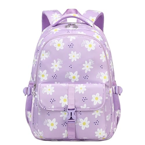TCYIN Rucksack Schule Teenager Mädchen Schulrucksack Floral Schulranzen Damen Laptop Backpack Leichtgewicht Schultasche für Reise Sport