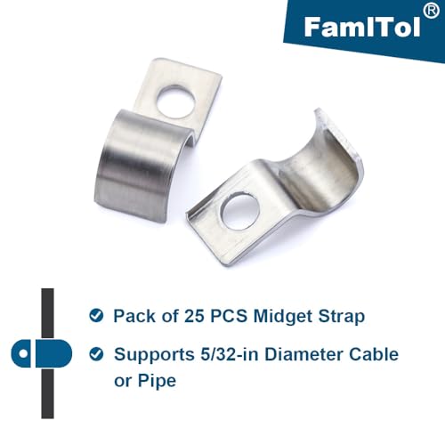 FamlTol Conduit Pipe Clips diameter 4 mm, 304 Stainless Steel P Clips Mounting Brackets - Image 3