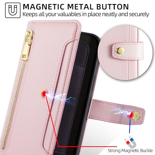 Housse cuir PU premium Xiaomi Redmi Note 10 Pro 4G chic couleur rose - 6