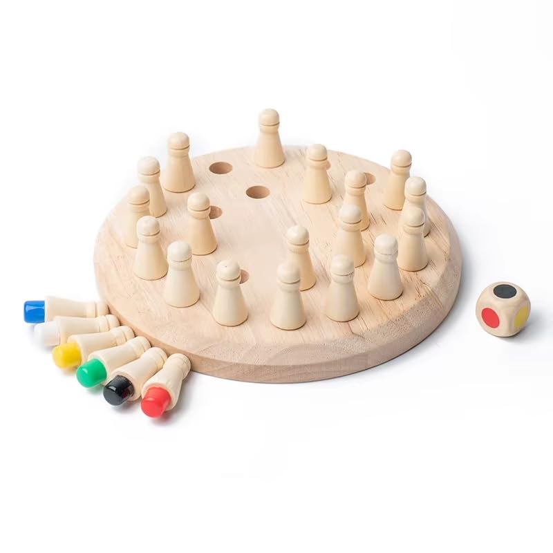 Wooden Memory Match Stick Chess Montessori Educational Toy, Cognitive Ability Learning, Colour Game Board Puzzle for Children