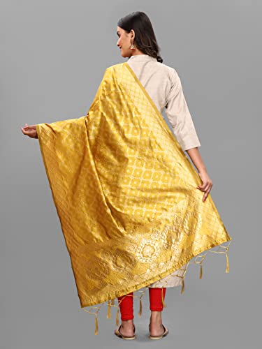 Fabcartz Woman's Woven Banarasi silk Dupatta Scarf Shawl Wrap4