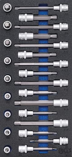 BGS 4117 | Insert de servante d’atelier 1/3: Jeu de douilles à embouts | 12,5 mm (1/2