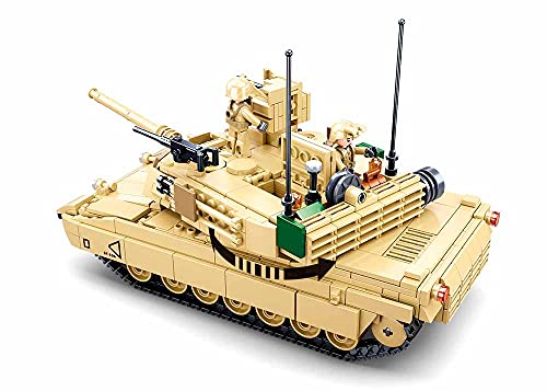 Sluban- Modell Bricks-M1A2 Sep V2 Abrams Hand Battle Tank 781 Stück, M38-B0892, Mehrfarbig