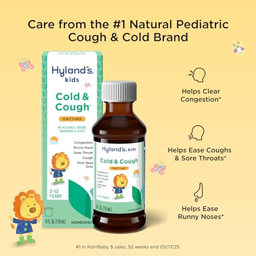 image for Hyland's Kids Cold and Cough, Daytime Cough Syrup Medicine for Kids Ag