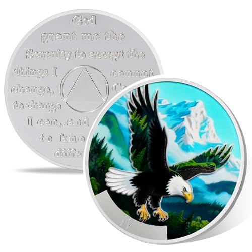 Wings to Soar 4 Year Sobriety Coin, Affirmation AA Medallion, Addiction Recovery Four Year Sober Coins, Celebrating Recovery Anniversary Token, NA AA Sobriety Gifts for Men Women