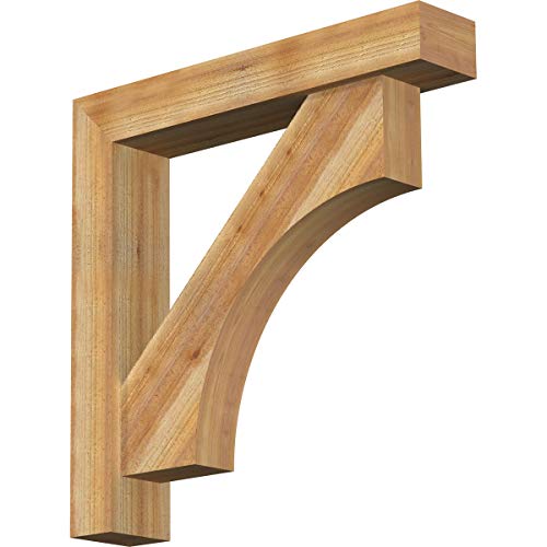 Ekena Millwork BKT0604X32X32WTL05RWR Westlake Block Bracket w/Offset Brace, Western Red Cedar