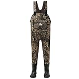 8 Fans Kids Chest Waders with Boots,Neoprene Waterproof Insulated Hunting & Fishing Waders for Boys and Girls Youth, Cleated Bootfoot Kids Wader, Realtree Timber Camo