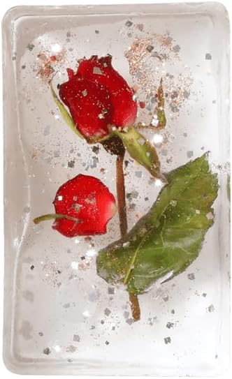 FUFUSQUISHY Taba Handmade Frozen Rose Squishy – Transparent Clear Silicone Kawaii Stress Relief & Sensory Fidget Toy