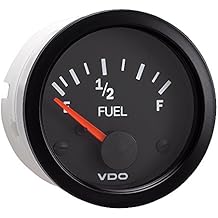 VDO 301105 Vision Style Fuel Level Gauge 2 1/18" Diameter for Select US Senders, 240-33 Ohms