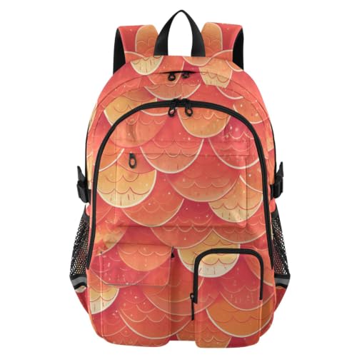 Mochilas de viaje para laptop que protegen la espalda de niños con escamas rojas
