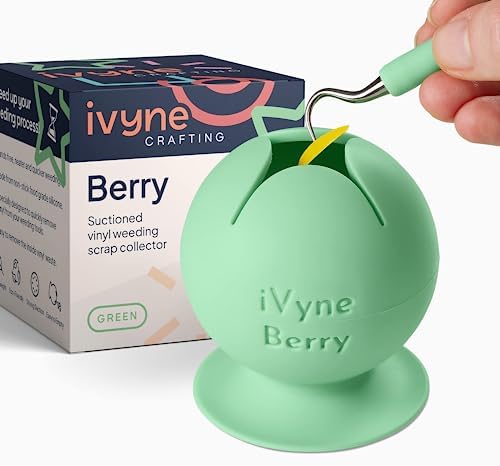 iVyne Berry Suctioned Vinyl Weeding Scrap Collector & Holder for Weeding Tools for Vinyl - Green