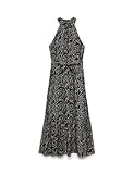 Vero Moda S/L Long Halterneck Dress Wvn Vmeasy Joy-Vestido Largo con Cuello Redondo, Negro, Mujeres