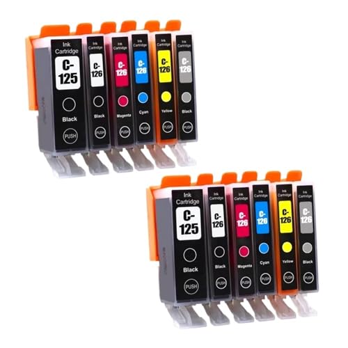 Set di cartucce dinchiostro compatibili PGI-125 CLi-126 per stampanti IP4810 IP4910 IX6510 MG5210 MG5310 MG6110 MG6210 confezione6COLOR 2SET