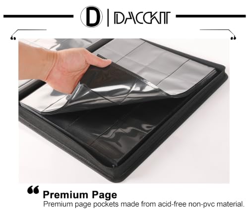 Image of D DACCKIT Card Binder 16 Pocket - Fits 1600 Cards,4X4 Ringless Card Album with Sleeves for Trading Cards & Sports Cards(Model C,Rose Red)