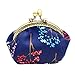 iSuperb Porte Monnaie Rétro à Fermoir Petit Fleur Portefeuille Femme Imperméable Sac de Monnaie Hasp Vintage Mini Pochette Coin Purse Pouch Bags pour Les Pièces, Les Clés, Les Cartes (Bleu)