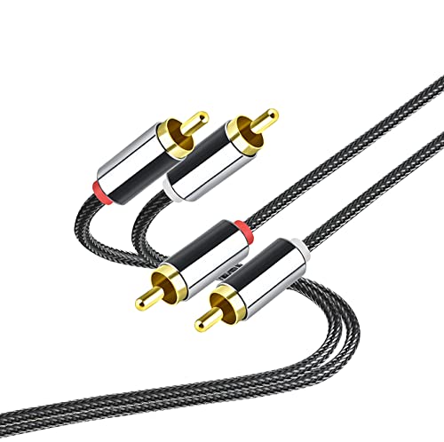 Eono 2RCA Audio Cable 2m,Phono to Phono Cable 2RCA Male to 2RCA Male Hi-Fi Audio Lead Compatible With Speaker Amplifier DJ Controller Home Theater TV Soundbar - Image 2