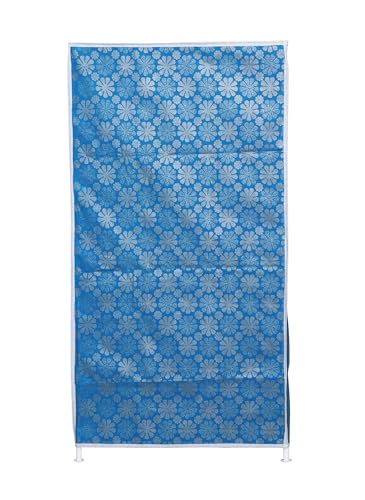 Image of FLIPZON Premium 6-Tiers Shoe Rack /Multipurpose Storage Rack with Dustproof Cover (Iron Pipes, Non Woven Fabric, Plastic Connector) (Blue Flower), Cm