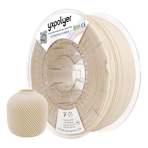 YXPOLYER ABS Filament Marble Series 1.75mm 1kg, Light Ivory Textured Tan Beige 3D Printer Filament Low Odor Low Temperat
