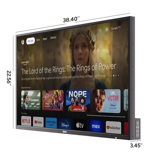 Image of SYLVOX Outdoor TV, 43 inch Smart QLED TV, Full Sun 2000 Nit Sunlight Readable Display, Weatherproof, 4K UHD, IP55 Waterproof, Built-in Speakers, Commercial Grade Smart TVs(2024 Model)