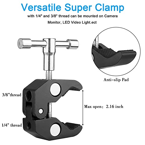 Magic Arm Camera Clamp,Chromlives Adjustable 11" Articulating Arm Camera Mount With Super Clamp W/ 1/4" And 3/8" Thread For Dslr Camera Rig/Lcd Monitor/Led Lights/Flash Light #TOP4