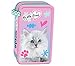 Produktbild Katze White Cat 3-Fach 43 Teile Dreistöckig FEDERTASCHE FEDERMAPPE Federmäppchen mit Sticker-von-Kids4shop