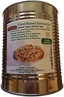 Emergency Food Supply Can of Plant Based Meal Entrees, 4 Different Meals 4
