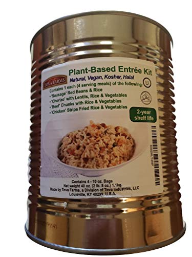 Emergency Food Supply Can of Plant Based Meal Entrees, 4 Different Meals 4