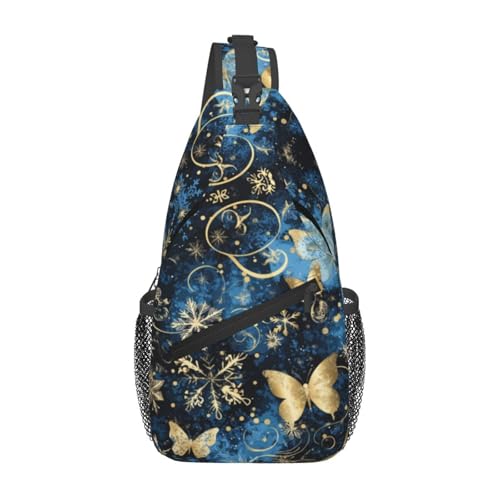 Image of Christmas Snowflake Butterfly-5 Crossbody Bag Sling Bag Backpack Chest Bags Shoulder Bag for Women Men