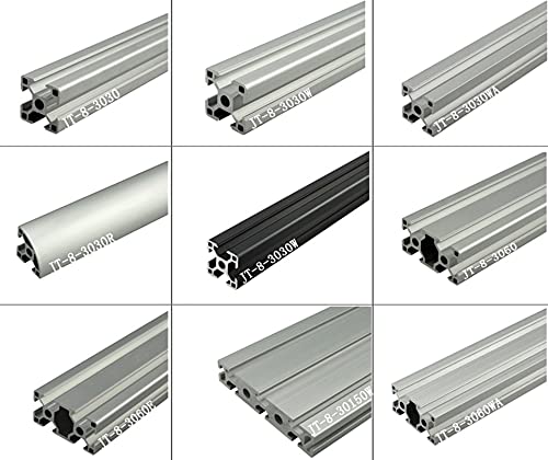 Lysee 3D Printer Parts & Accessories - 1PC Black/White 3030 Aluminum Profile 100mm 500mm 800mm Linear Rail Extrusion Extrusion for CNC 3D Printer Parts - (Size: White, Color: 300mm)