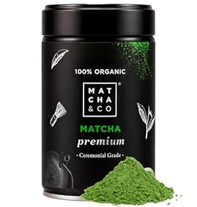 Matcha & CO | 100 % biologischer Premium-Matcha-Tee 80 g [Zeremonielle Premiumqualität]. Bio-Grünteepulver aus Japan. Zeremonieller Bio-Matcha-Tee. 100 % natürlicher Premium-Matcha-Grüntee