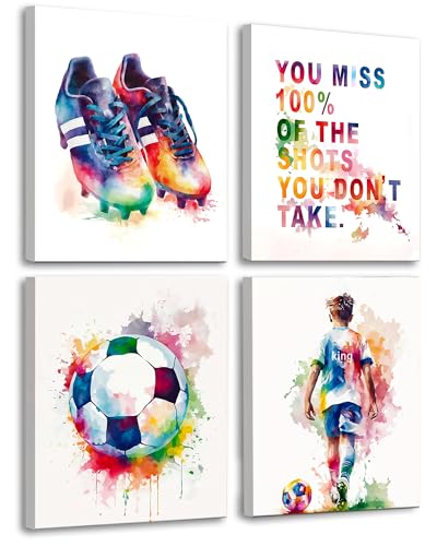 Image of Frimeeme Framed Graffiti Soccer Canvas Wall Art, 8x10 Inches
