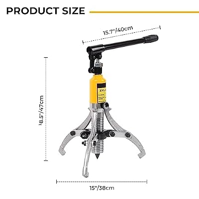 Doppy 5 Ton Hydraulic Gear Puller, Adjustable 2 or 3 Jaws Bearing Hub Separator, for Pulling Hubs, Gears, Bearings, Hydraulic Puller Separator Tool Set