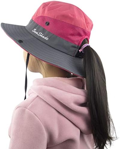 Muryobao Toddler Child Kids Girls Summer Sun Hat Wide Brim UV Protection Hats Floppy Bucket Cap for Beach Fishing Gardening Watermelon Red