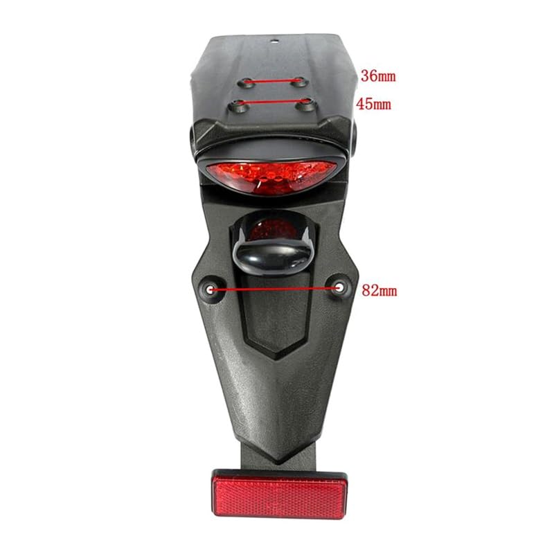 Luz trasera de motocicleta todoterreno con piloto de freno 12V y soporte de matrícula trasero 4