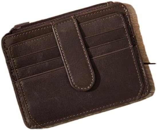Retro Slim Card Holder Men's Leather Mini Coin Purse Card Holder Men's Driving License Leather Case ID Card
